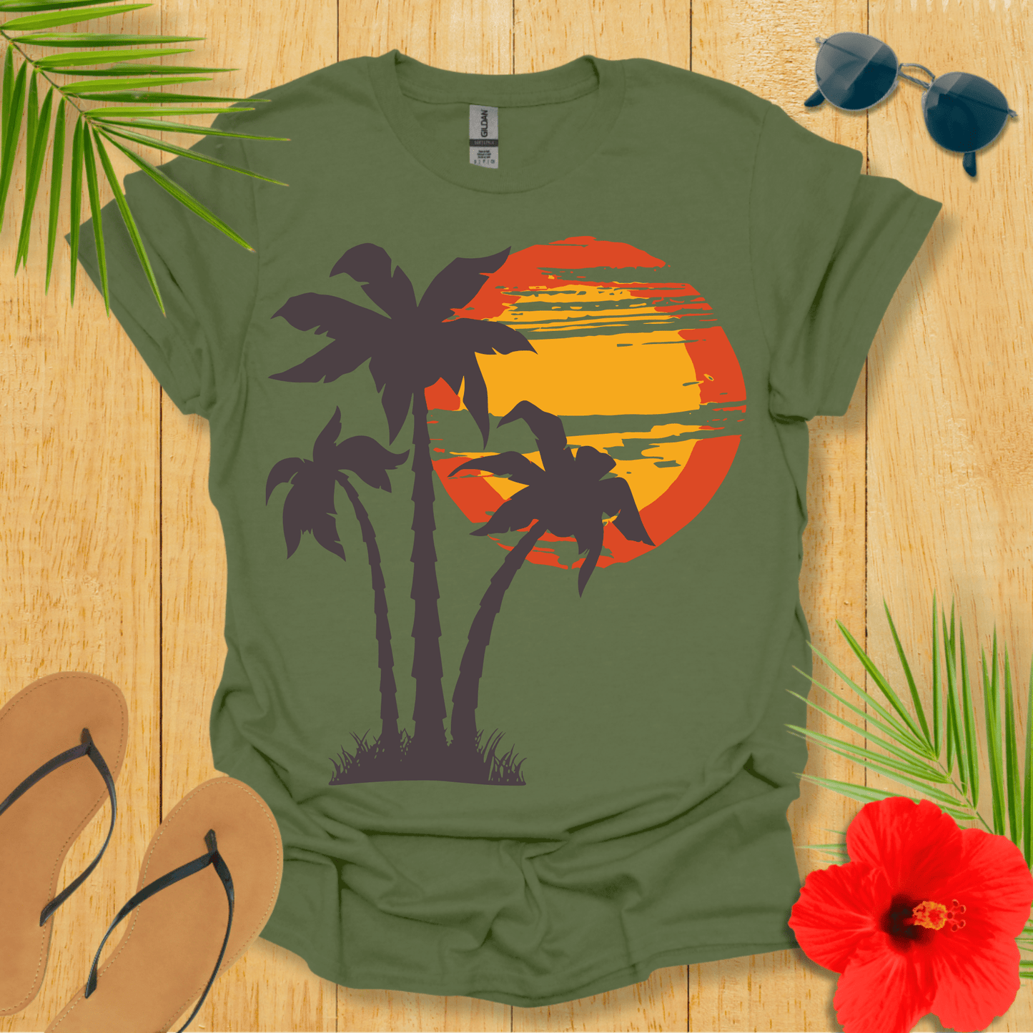 Vintage Sunset Island T-Shirt