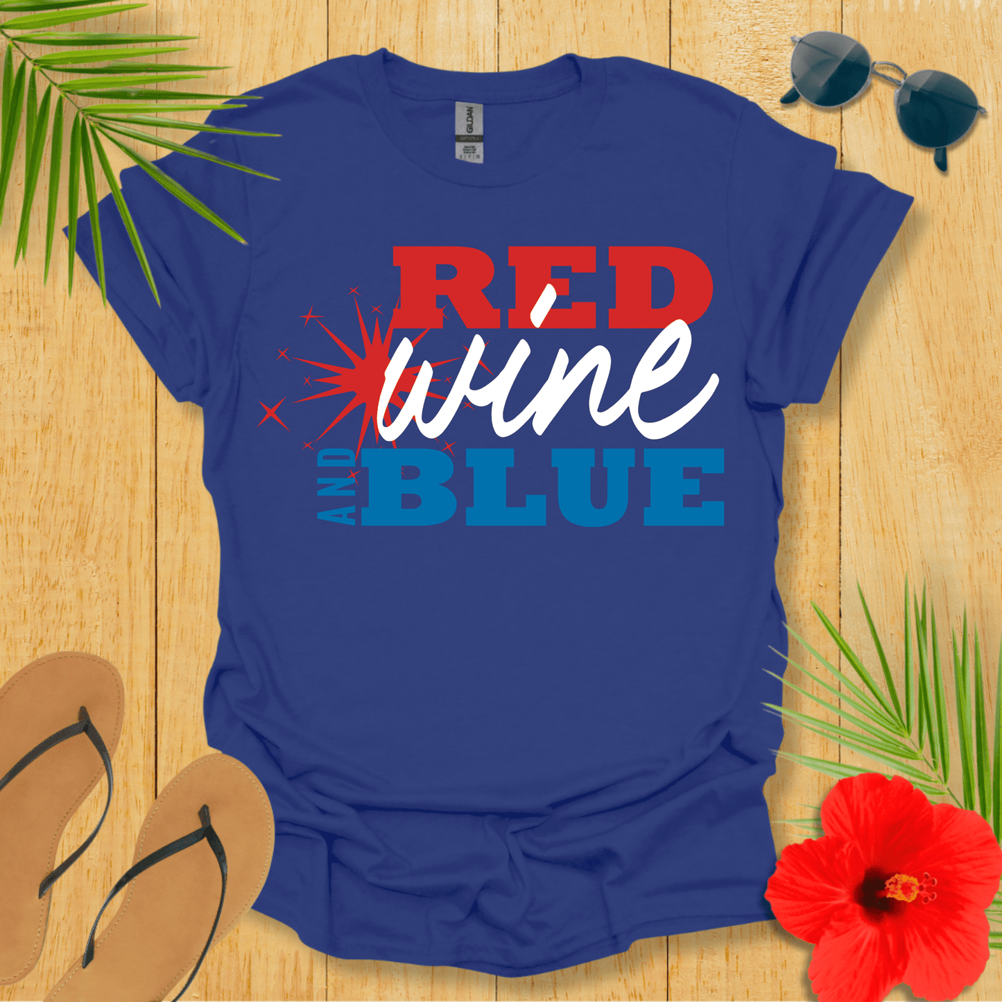 Red Wine and Blue T-Shirt