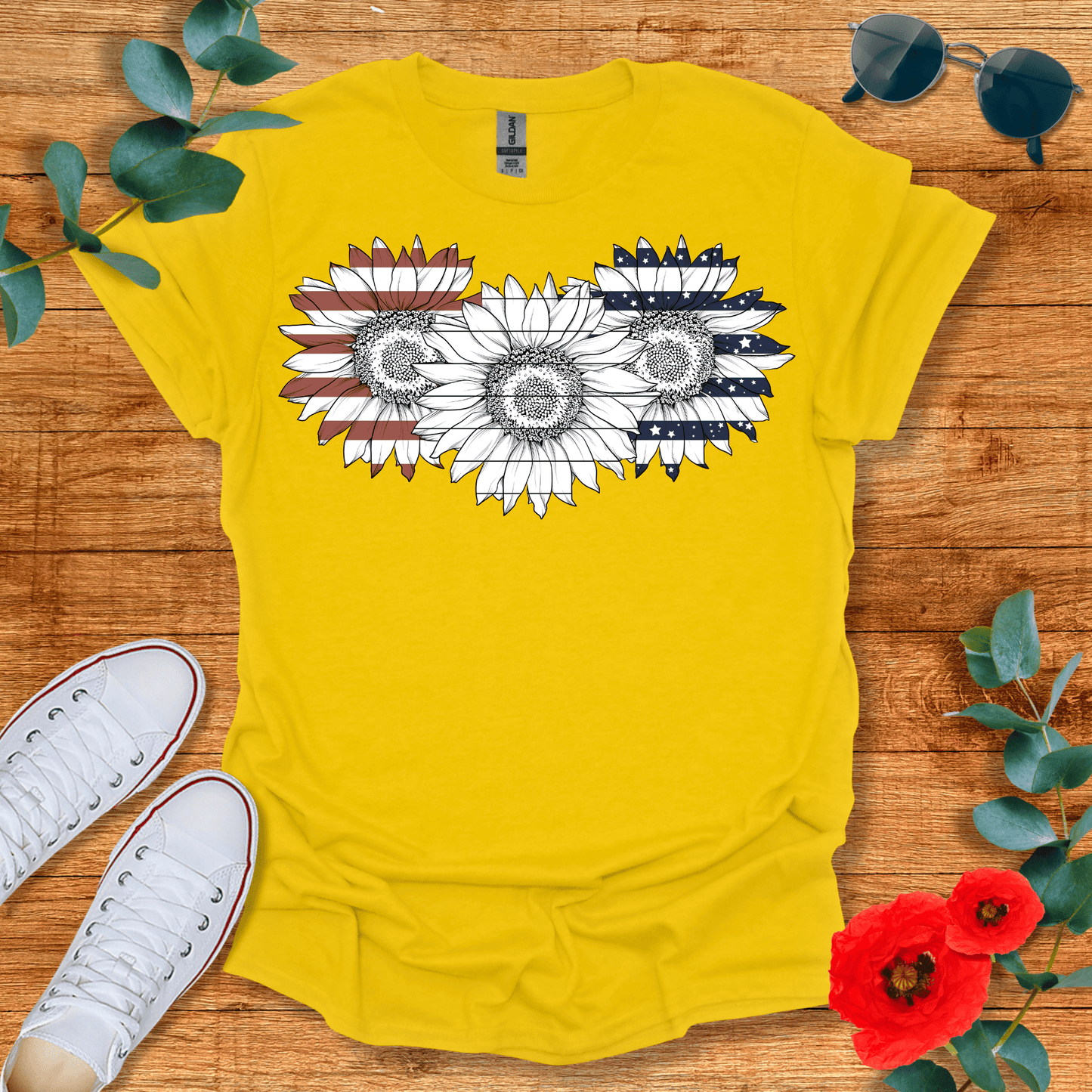 Patriotic Flowers T-Shirt