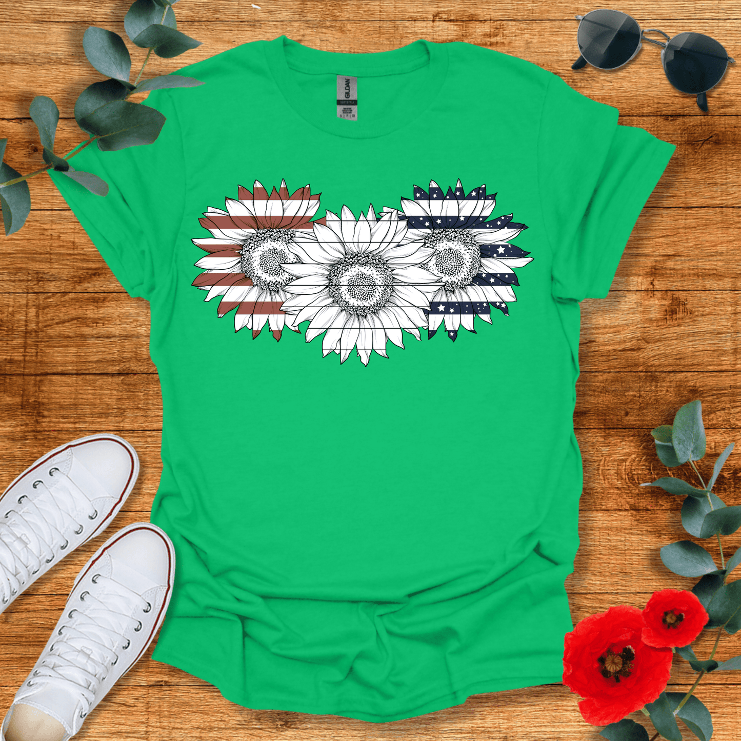 Patriotic Flowers T-Shirt