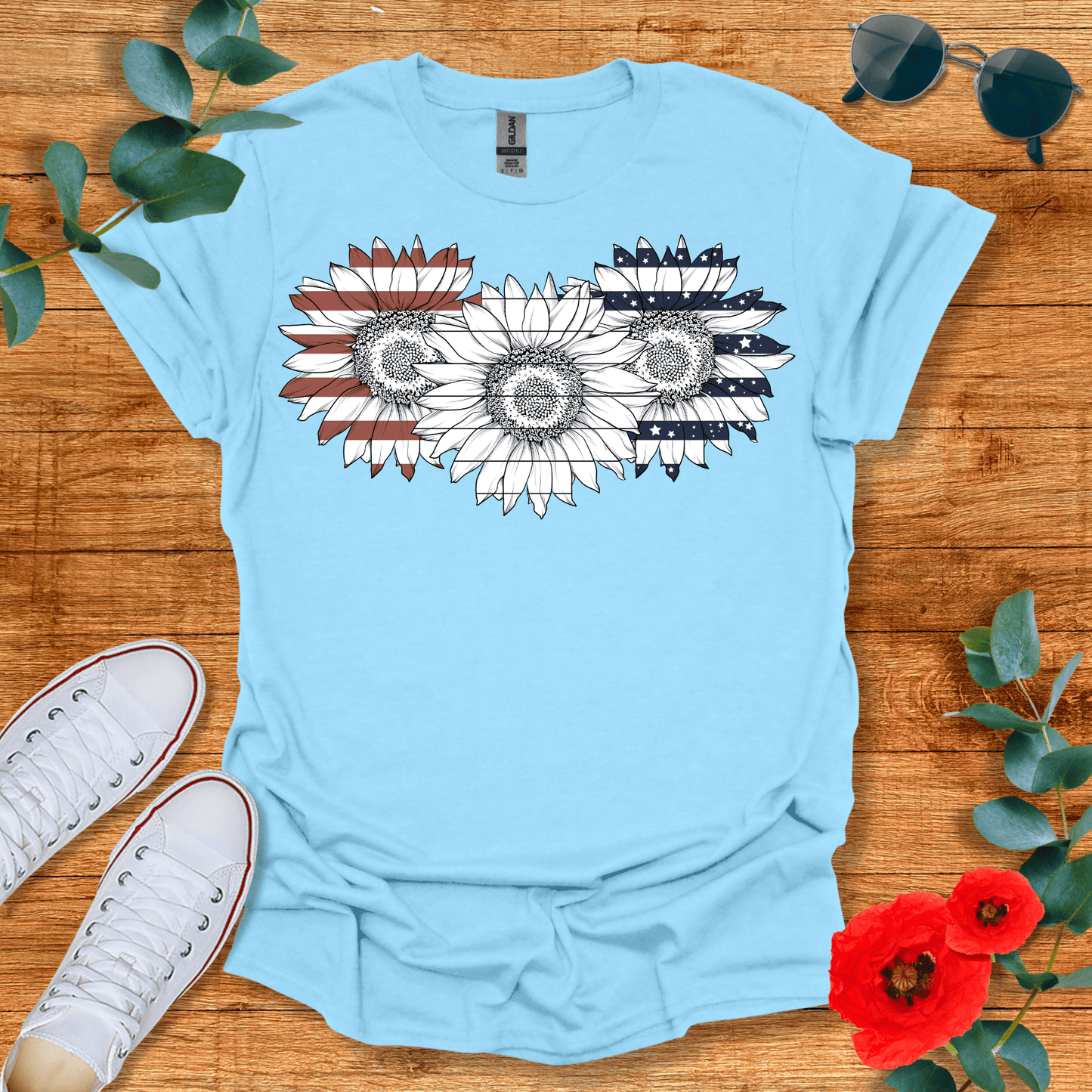 Patriotic Flowers T-Shirt