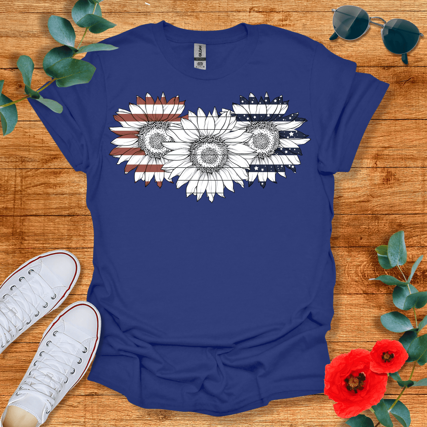 Patriotic Flowers T-Shirt