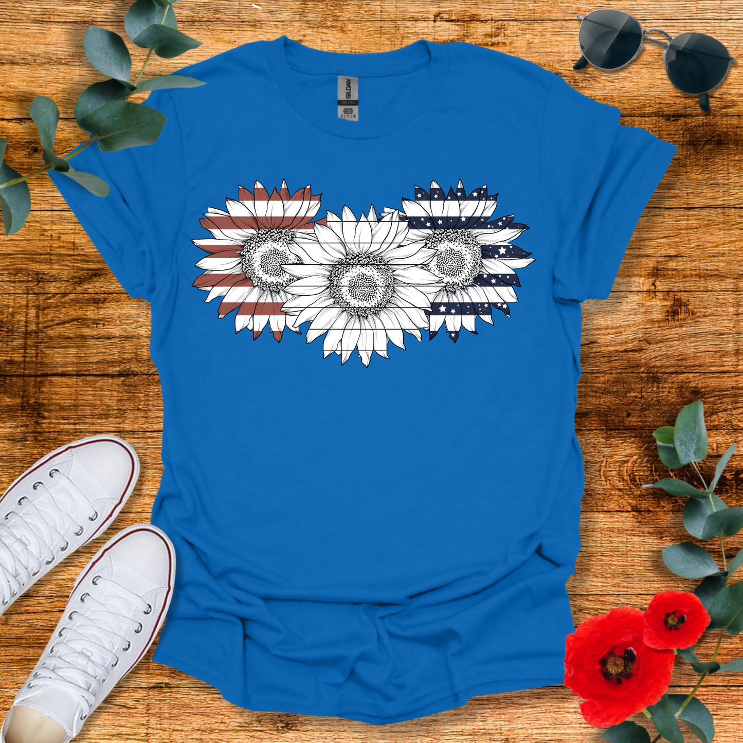 Patriotic Flowers T-Shirt