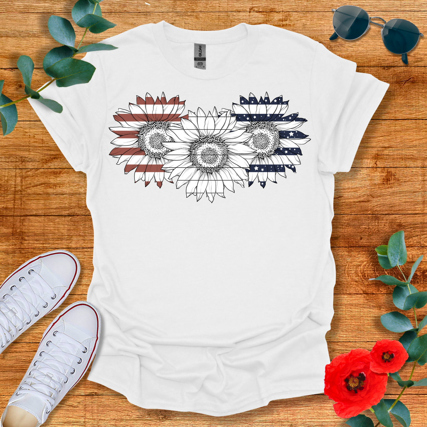 Patriotic Flowers T-Shirt